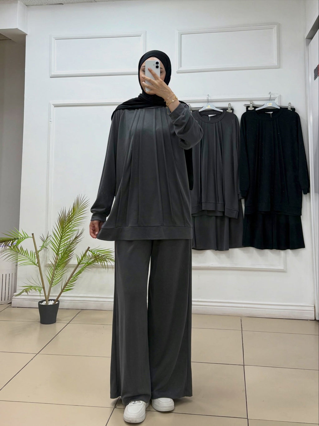 Oyşo Kumaş Pileli Takım - Cadde Butik