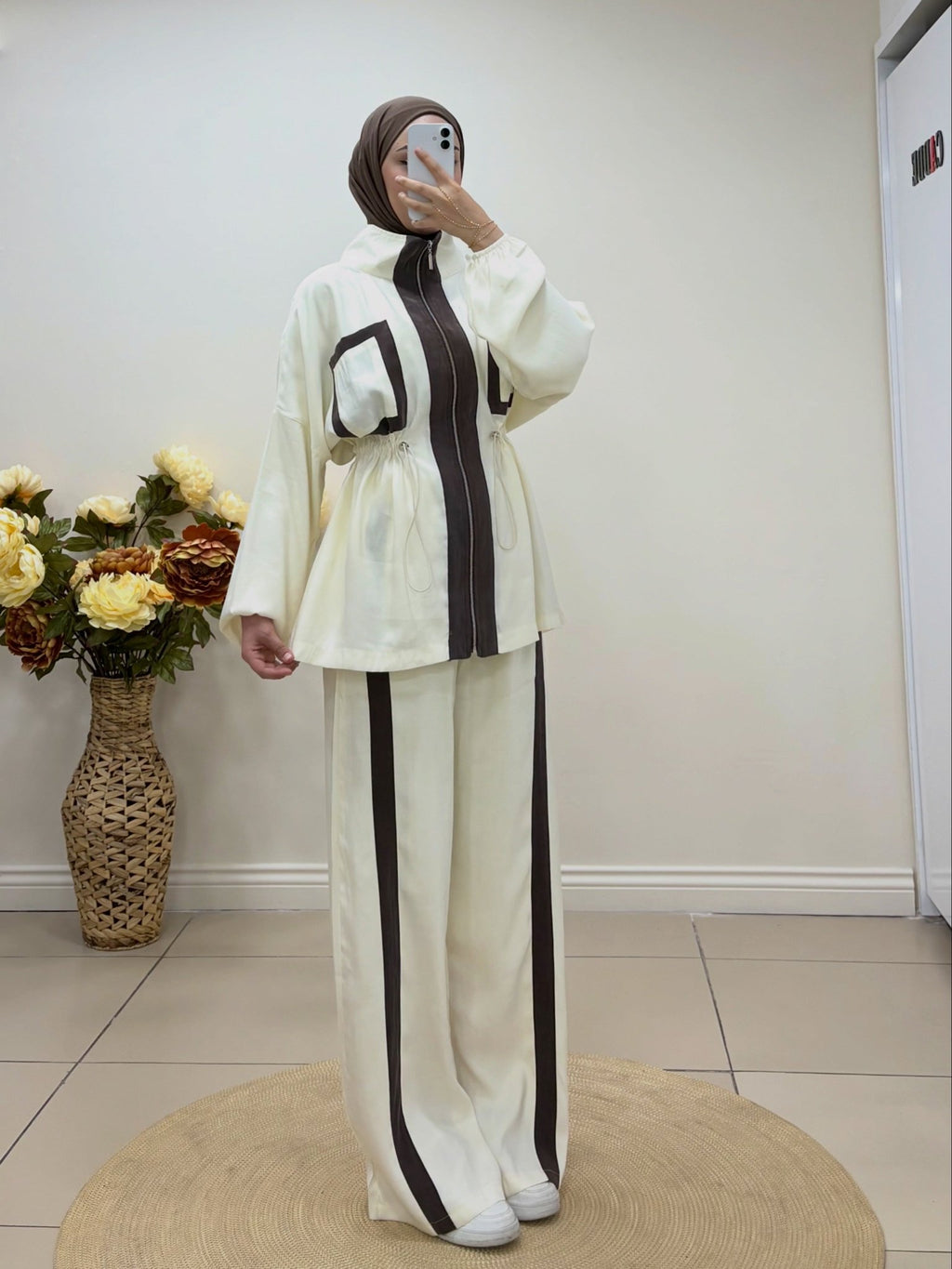 Fermuarlı Şerit Detaylı İkili Takım - Cadde Butik
