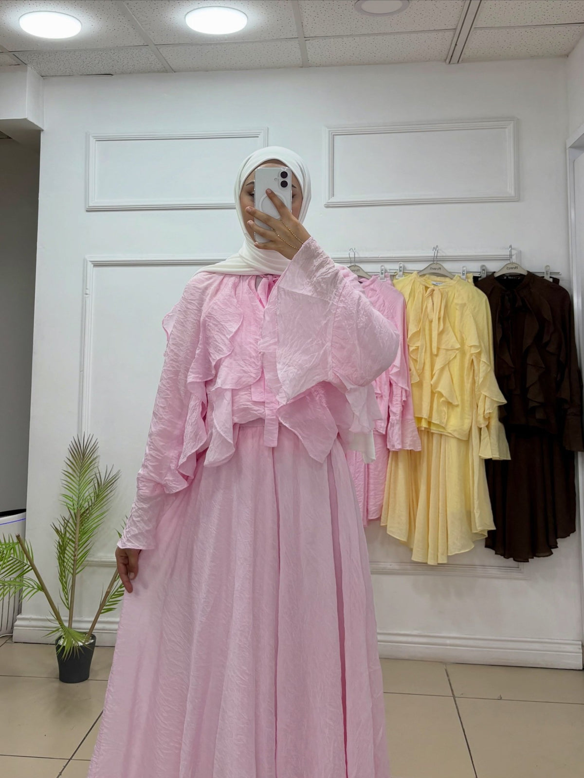 Fırfırlı Etek Bluz Takım | Tül Modal Kumaş - Cadde Butik