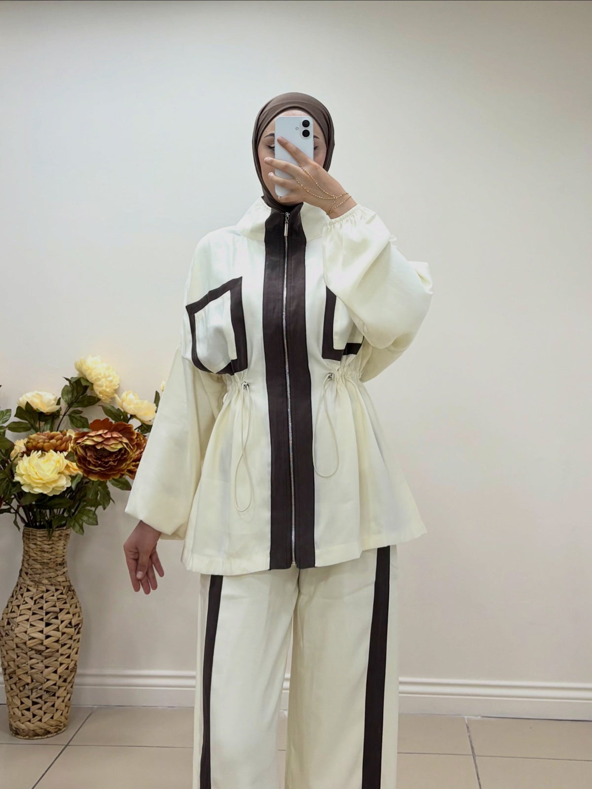 Fermuarlı Şerit Detaylı İkili Takım - Cadde Butik