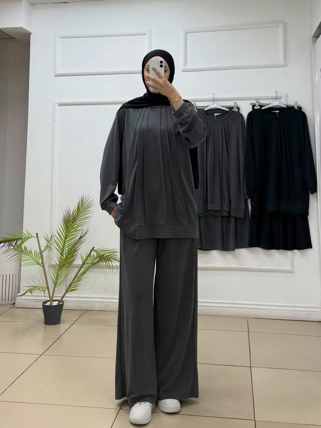 Oyşo Kumaş Pileli Takım - Cadde Butik