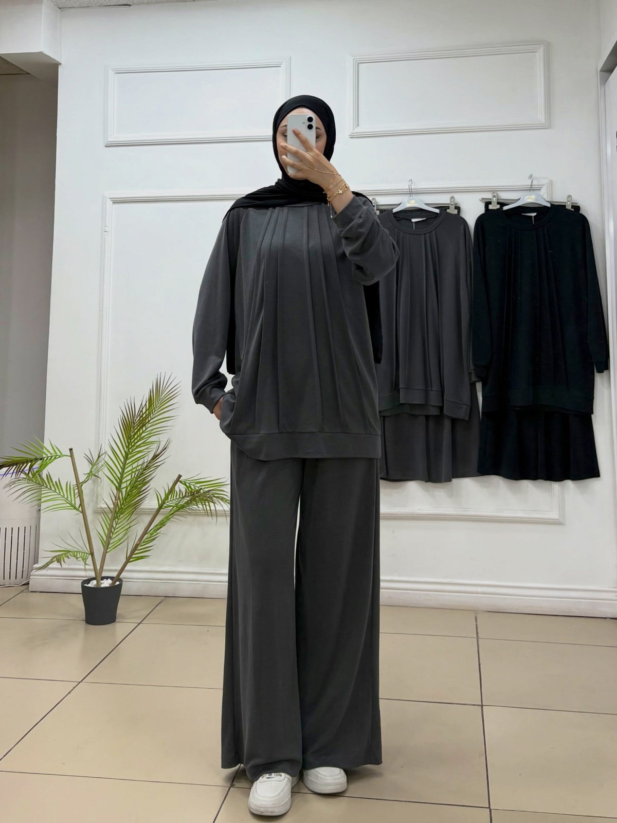 Oyşo Kumaş Pileli Takım - Cadde Butik
