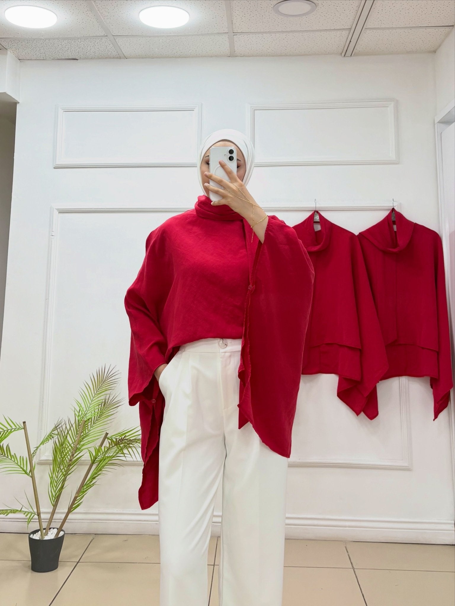 Kırmızı Panço 🎀 - Cadde Butik