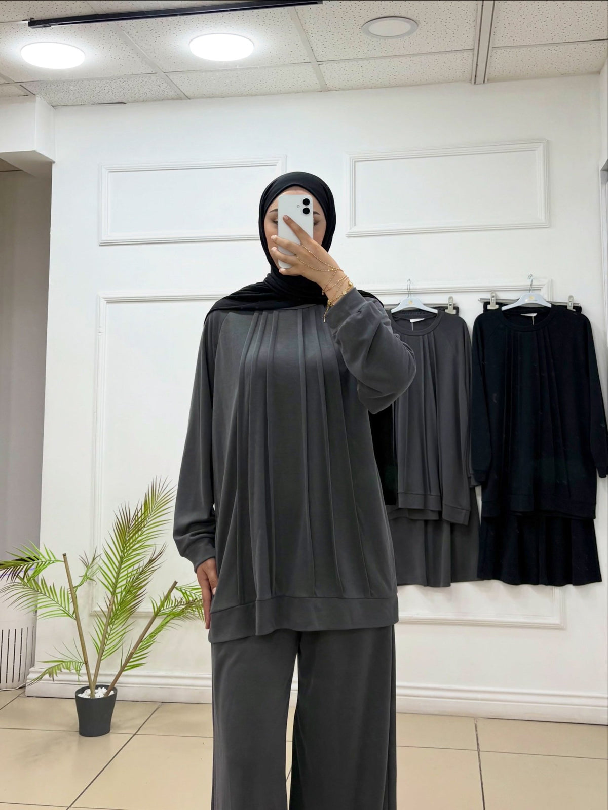 Oyşo Kumaş Pileli Takım - Cadde Butik