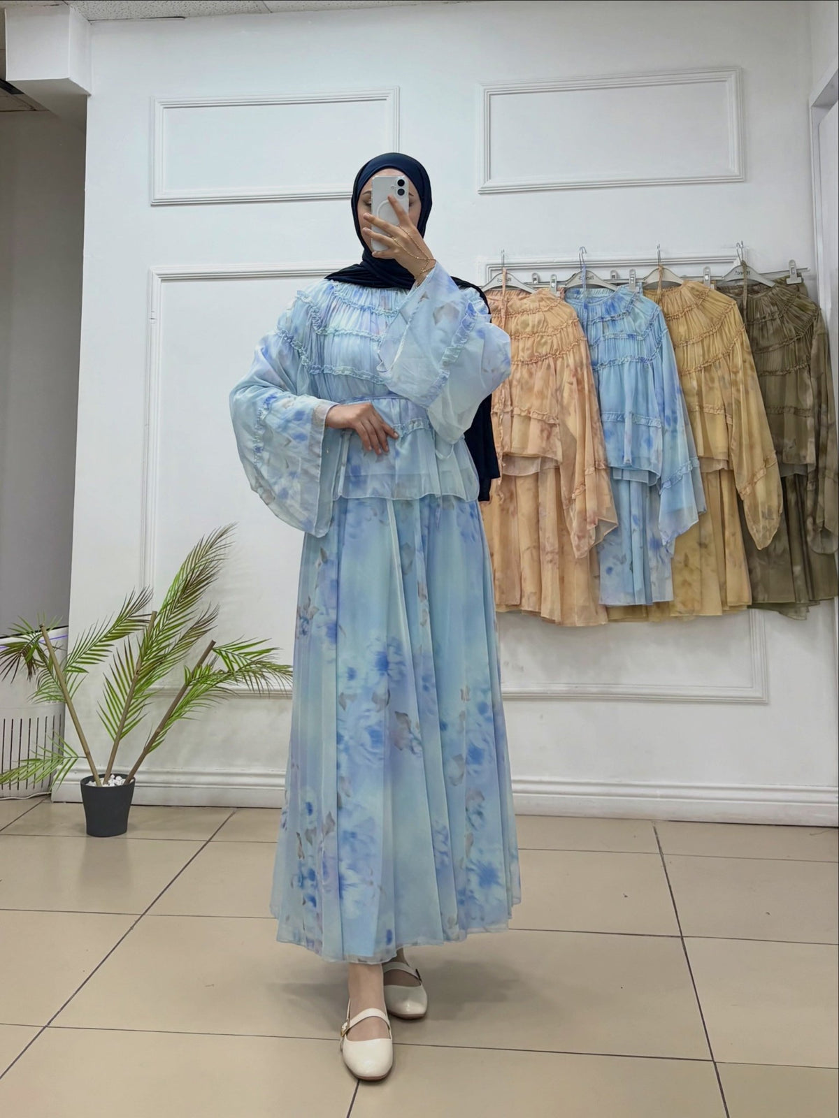 Şifon Etekli İp Kemerli Takım - Cadde Butik