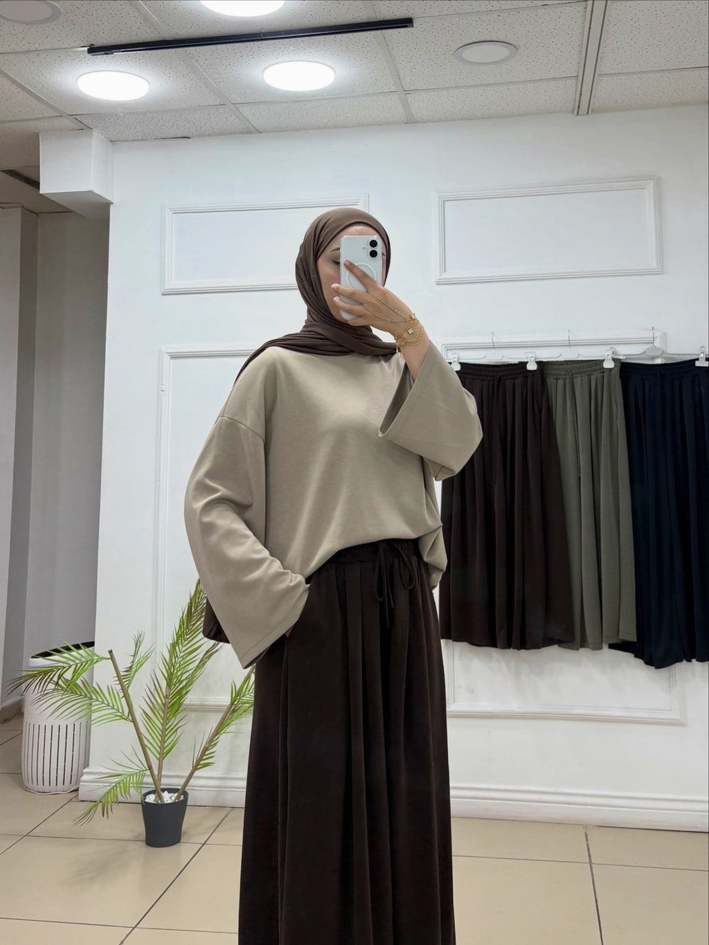 Oyşo Kumaş Geniş Paça Pantolon - Cadde Butik