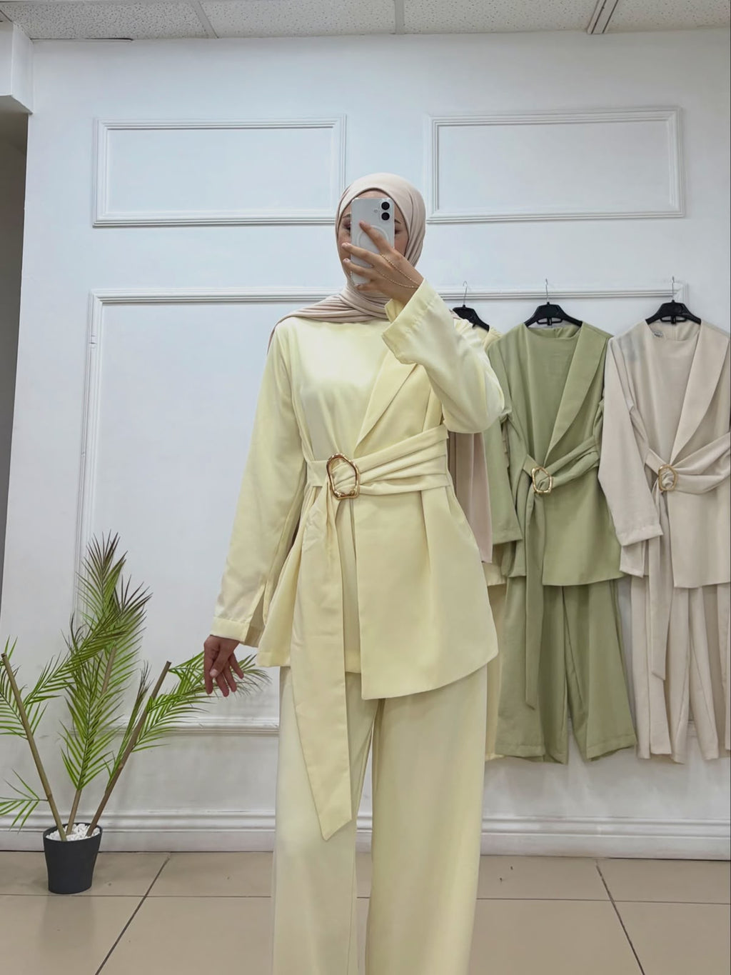 Gold Kemer Detaylı Pantolon Takım - Cadde Butik