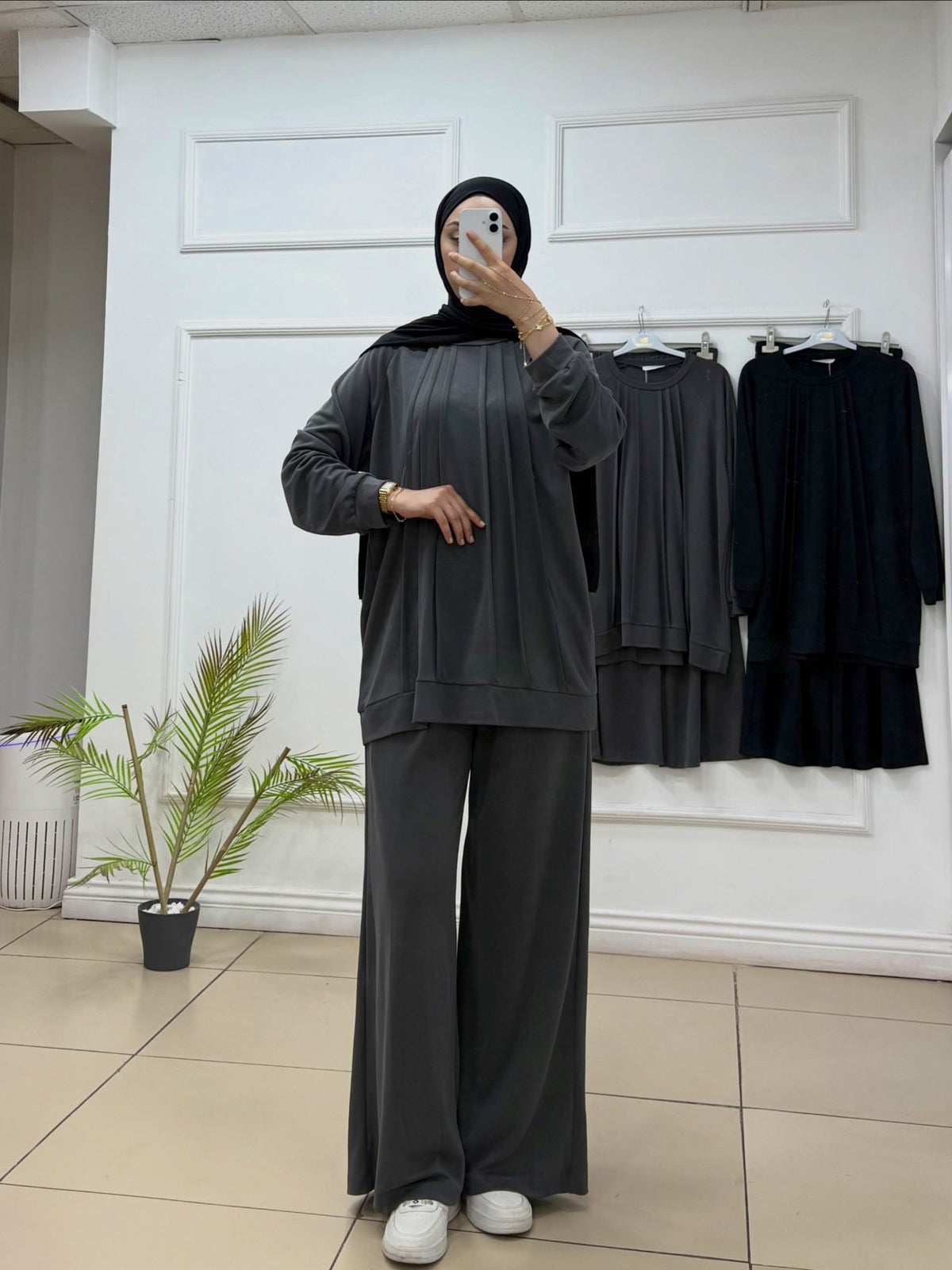 Oyşo Kumaş Pileli Takım - Cadde Butik