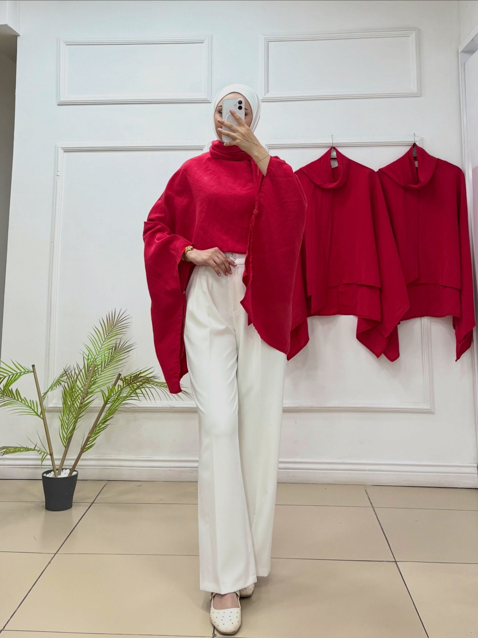 Kırmızı Panço 🎀 - Cadde Butik