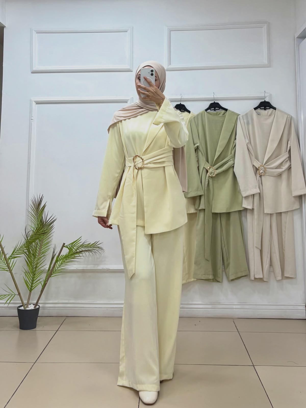 Gold Kemer Detaylı Pantolon Takım - Cadde Butik