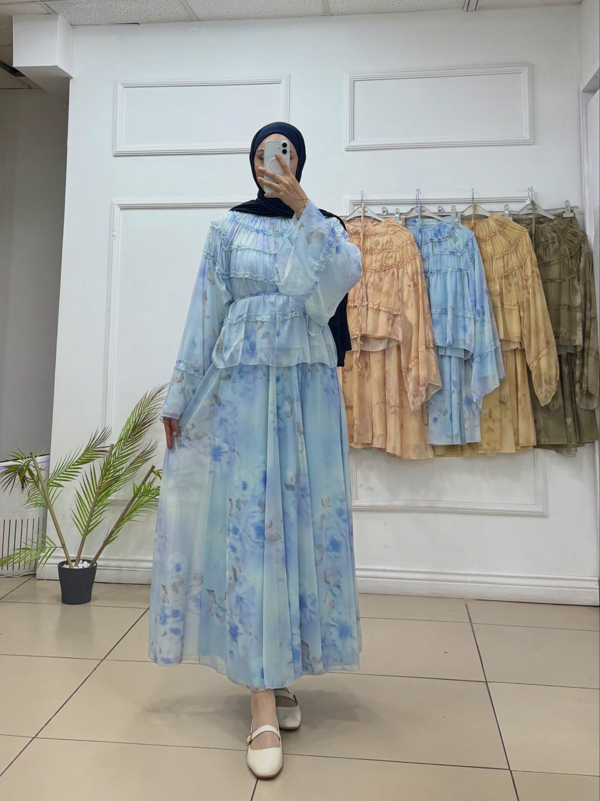 Şifon Etekli İp Kemerli Takım - Cadde Butik