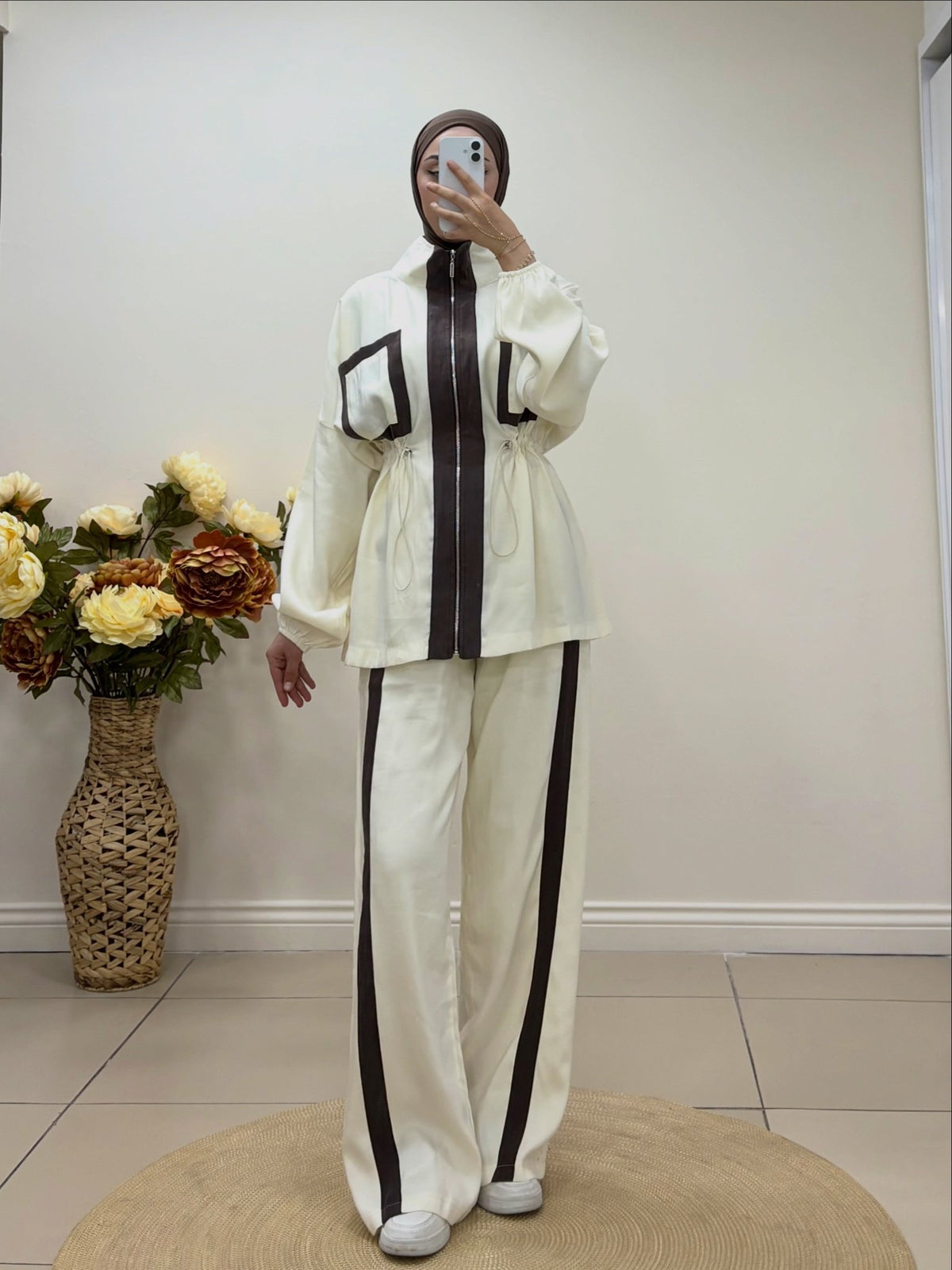 Fermuarlı Şerit Detaylı İkili Takım - Cadde Butik