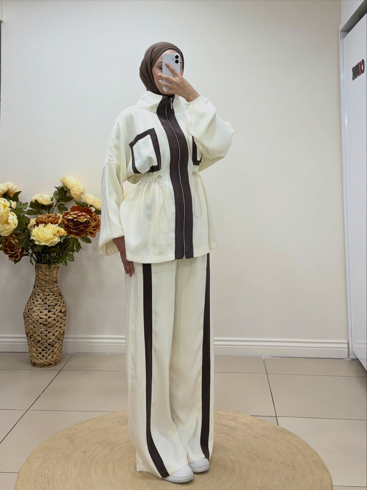 Fermuarlı Şerit Detaylı İkili Takım - Cadde Butik
