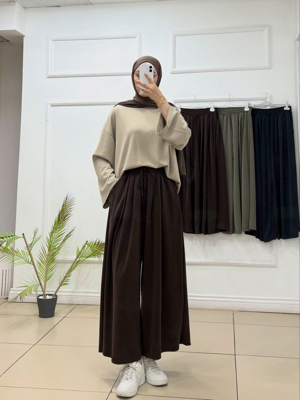 Oyşo Kumaş Geniş Paça Pantolon - Cadde Butik