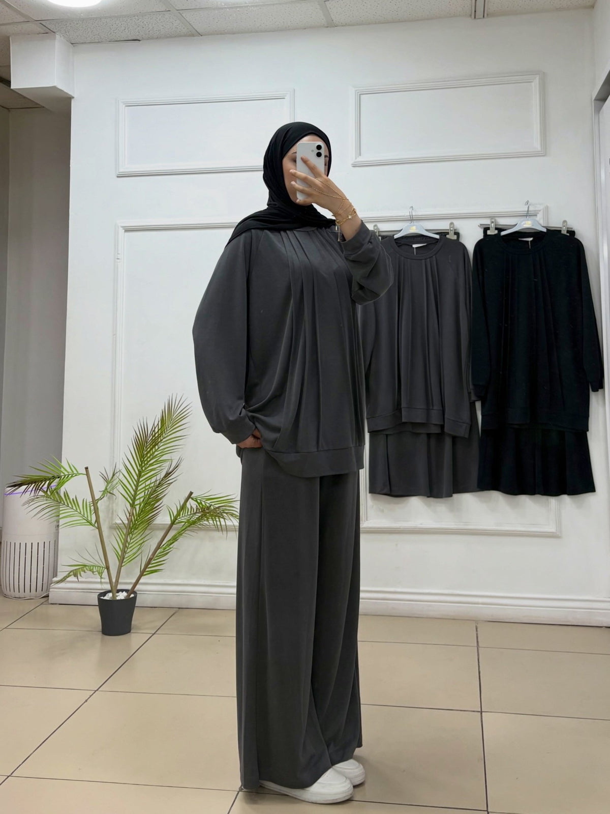 Oyşo Kumaş Pileli Takım - Cadde Butik