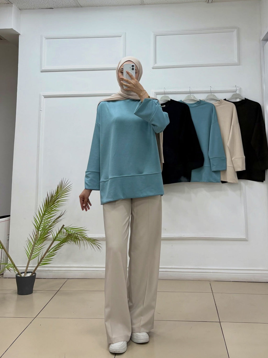 Altı Fırfırlı Kolu Yırtmaçlı Oyşo Sweat - Cadde Butik