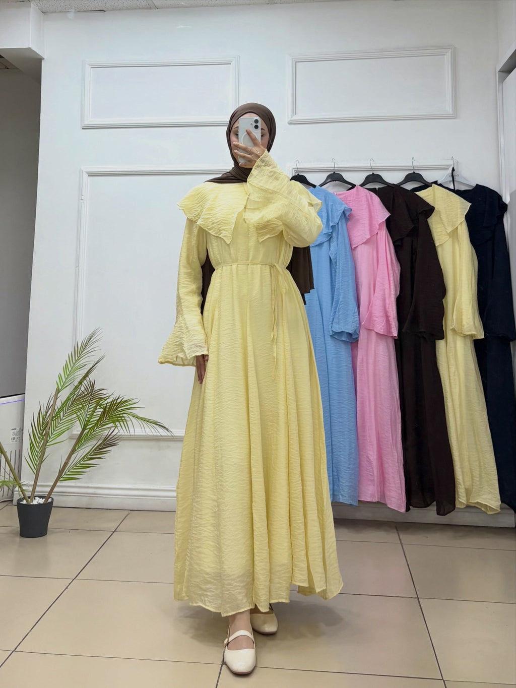 Bebe Yaka Tensel Elbise - Cadde Butik
