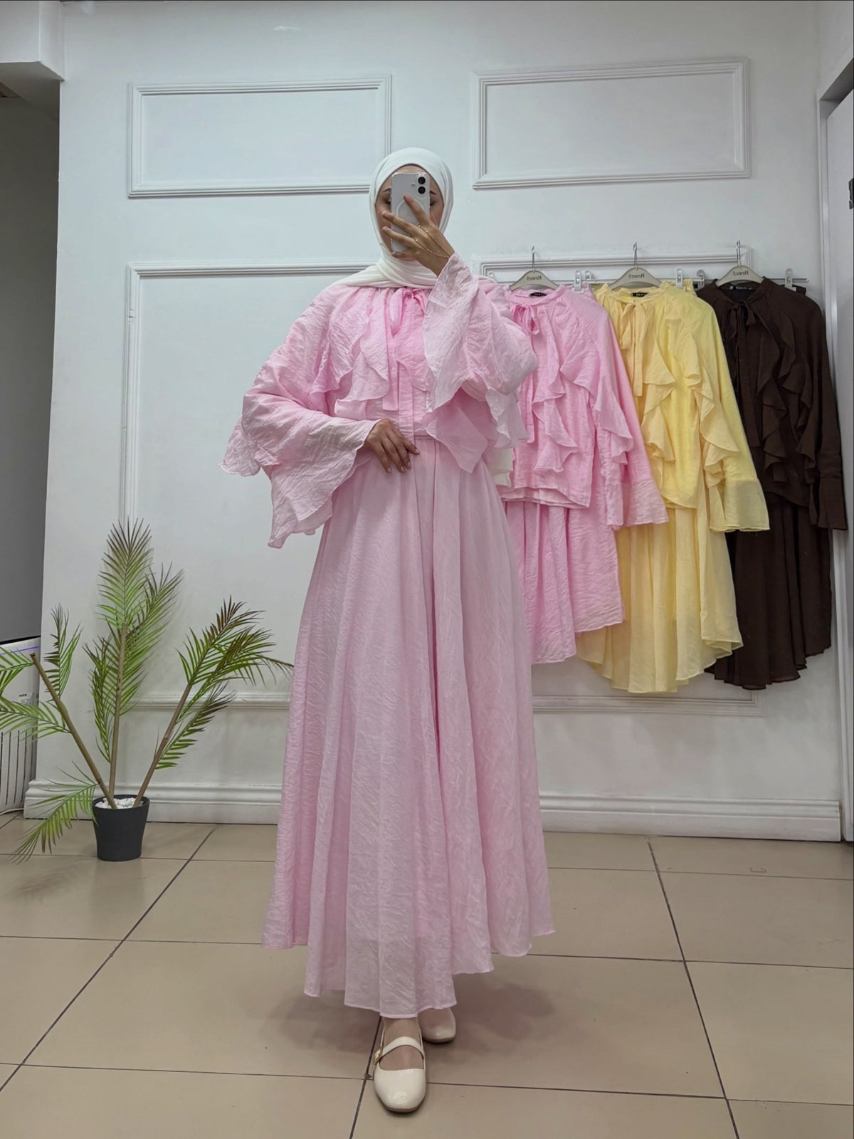 Fırfırlı Etek Bluz Takım | Tül Modal Kumaş - Cadde Butik