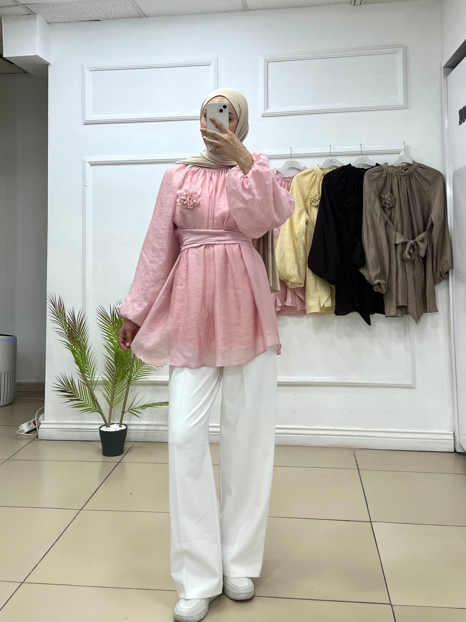 Çiçek Broşlu Uzun Tunik ✨ - Cadde Butik