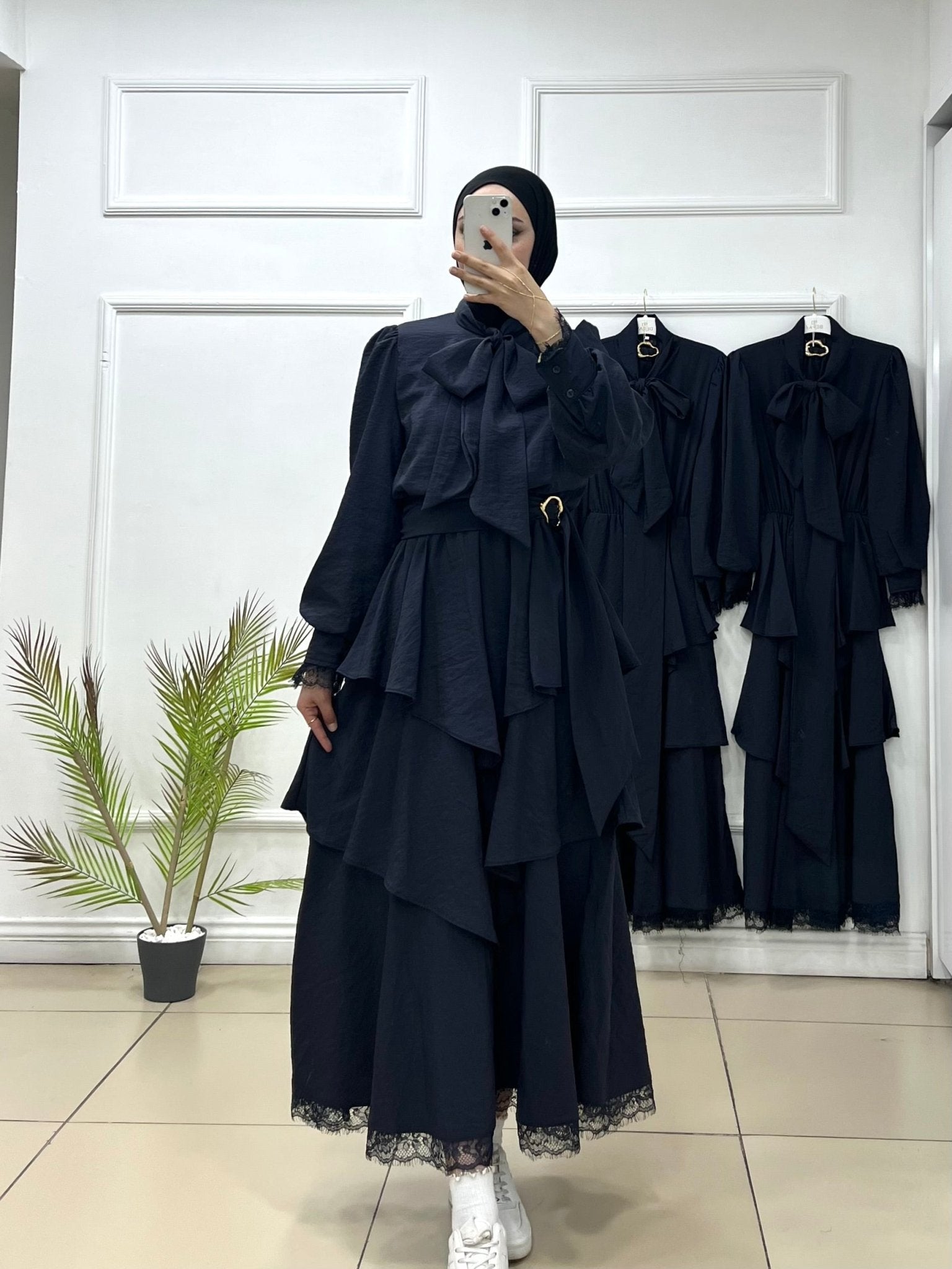 Fırfırlı Fiyonklu Elbise ✨ - Cadde Butik